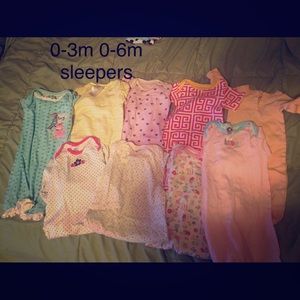 Baby girl sleepers. 0-3,0-6
